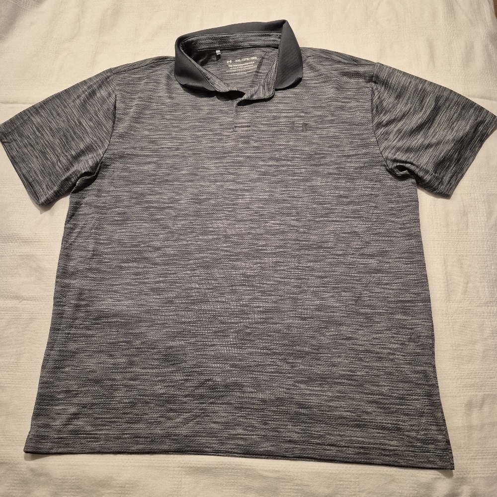 Under Armour men's XXL The Performance Polo heather gray EUC